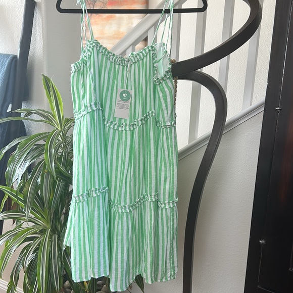 Rails Green and White Ruffled Dress - Picture 1 of 4